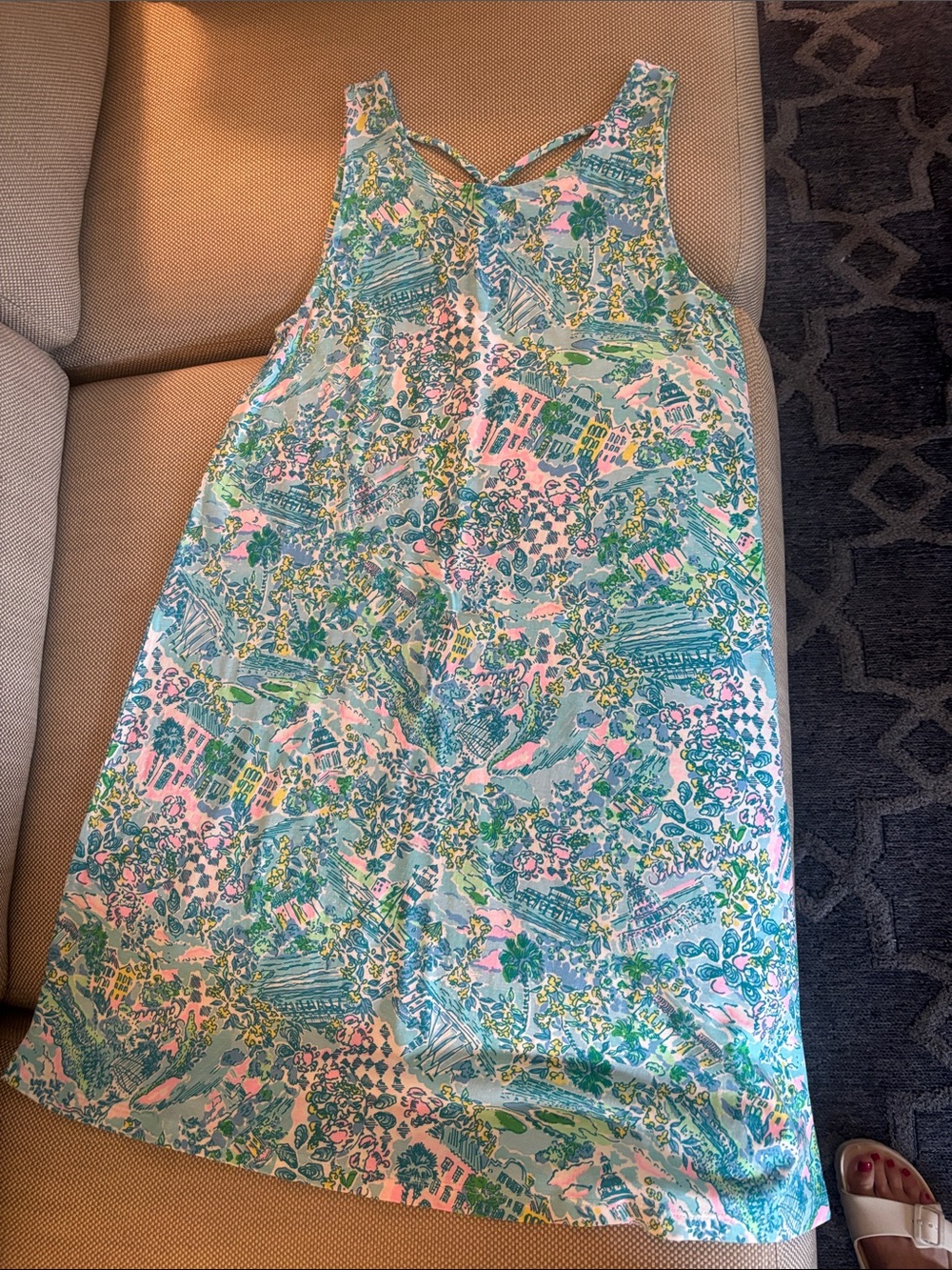 Women’s Pastel South Carolina Floral Print Sundress - Blue & Pink